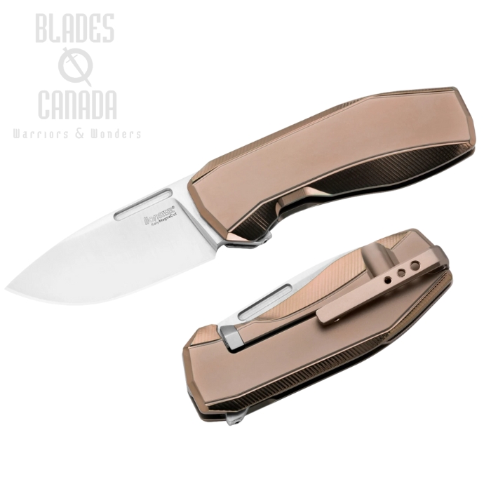 Lion Steel N.ONE Framelock Folding Knife, MagnaCut, Titanium Bronze, N1BR